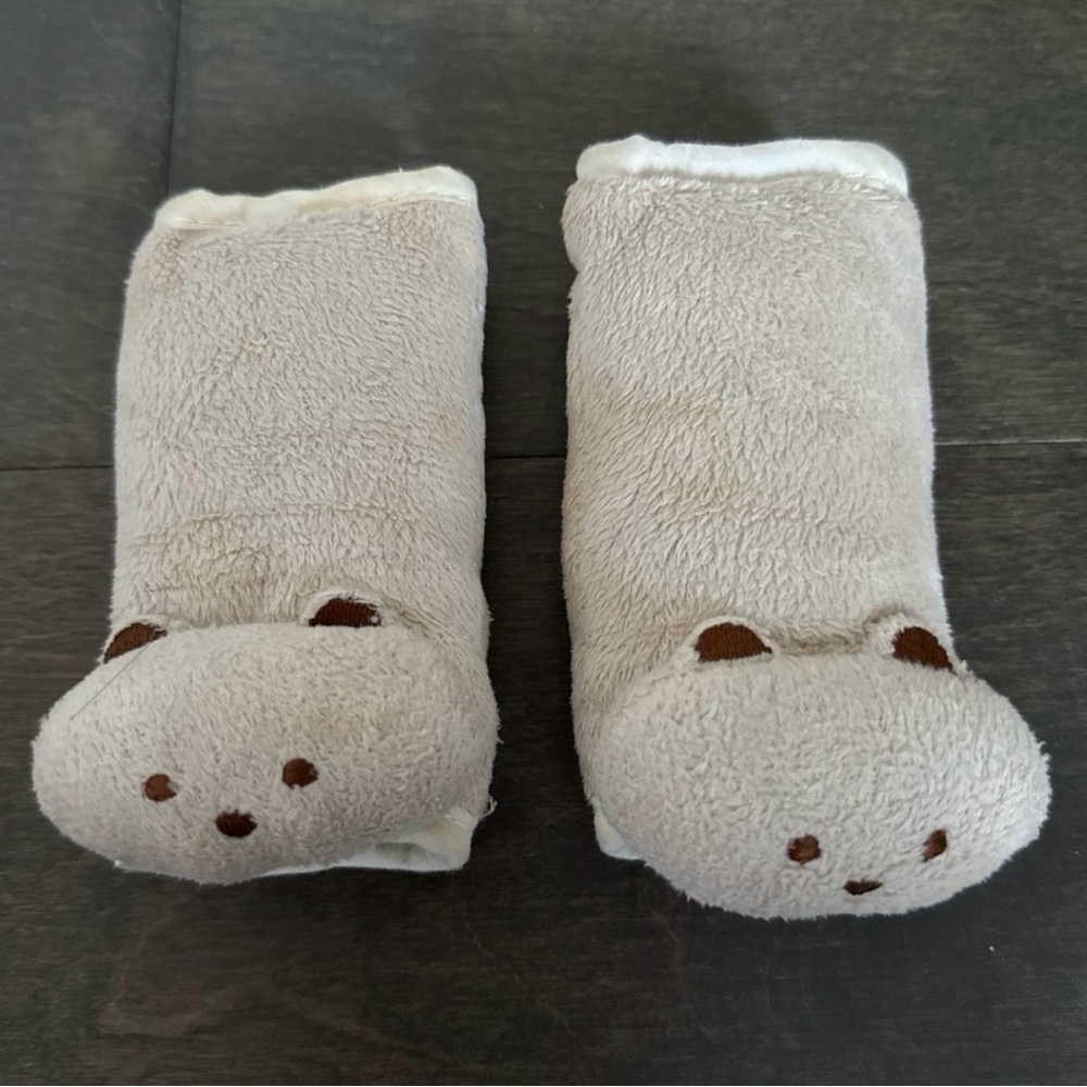 Summer Infant Bear Car Seat Strap Covers Beige Brown White for Infant Toddler